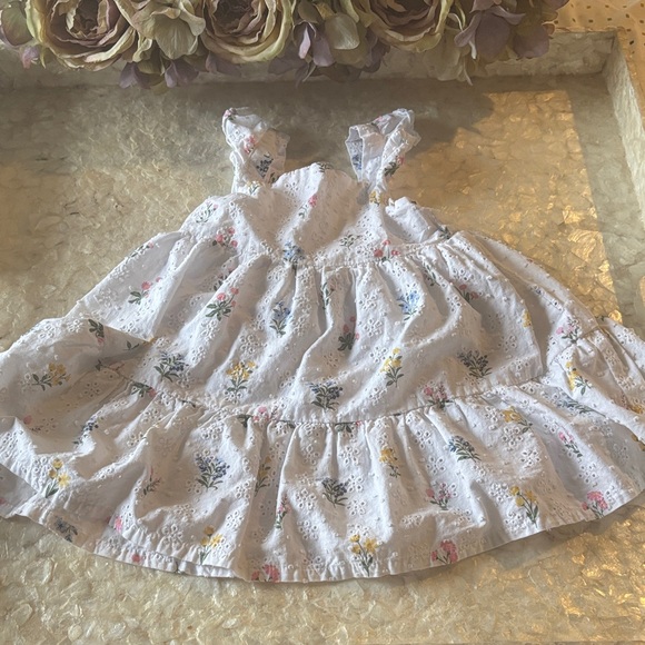 Little Me Other - Floral White Sleeveless Dress